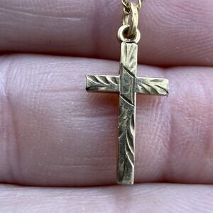 Vintage Lestage Gold Filled Necklace Cross Religious 19"